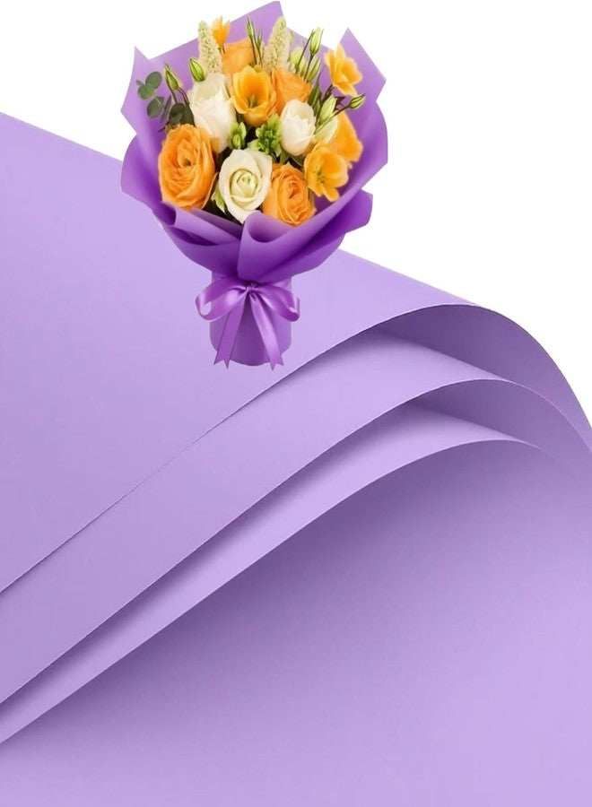 KUNYYI Purple Premium Floral Wrapping Paper for Bouquets, Flower,Gift Bags, Wedding, Party, Event Decorations - Vibrant Colors 20 Sheets 22x22 Inch - Image 1